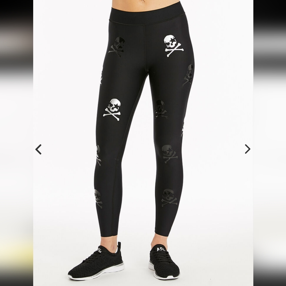 Soulcycle x Ultracor Black Skull Print Leggings